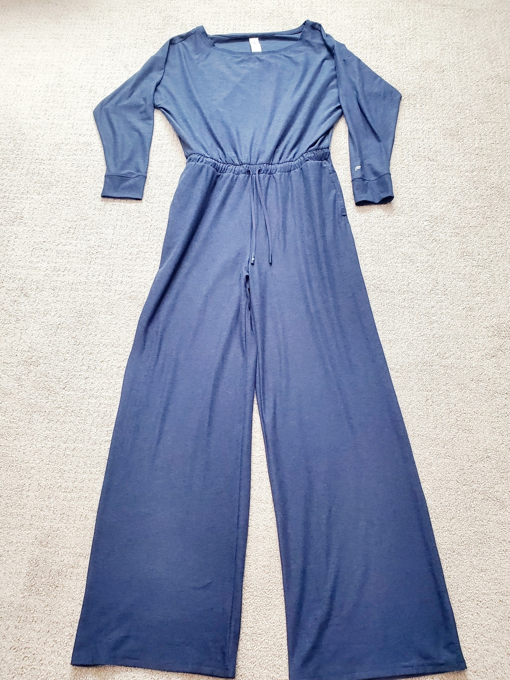 Fabletics Navy Wide-Leg Drawstring Jumpsuit